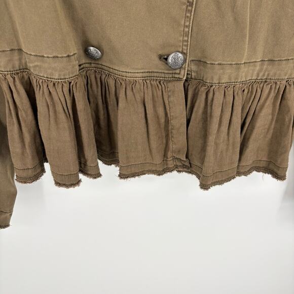 Free People Military Crop Ruffle Jacket Size Small - Picture 7 of 13